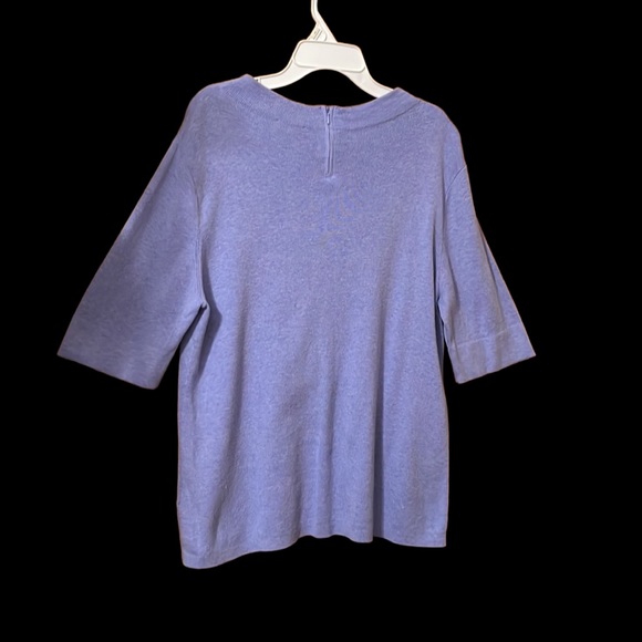 Talbots Cotton Blend Violet Round Neck Elbow Length Sleeves Sweater Top Size L - Picture 6 of 12